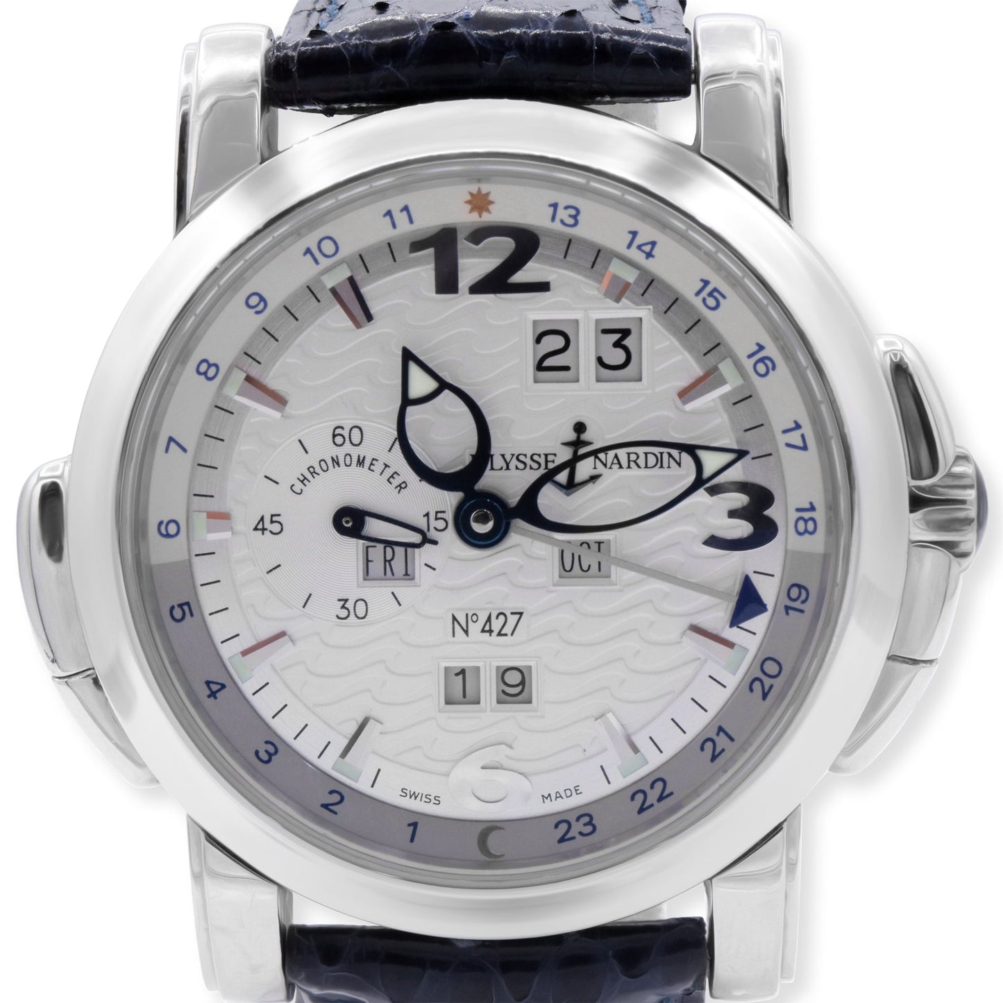 DRAFT Dark Blue Band with Platinum Dial 329-60 N.427