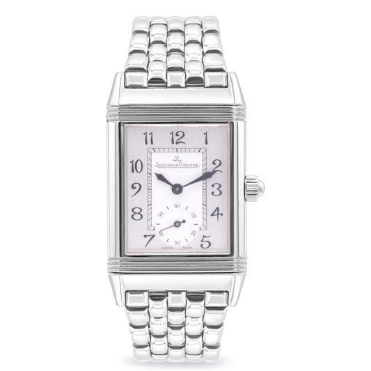 REVERSO DUETTO STEEL SILVER/BLACK DIAL WITH DIAMOND