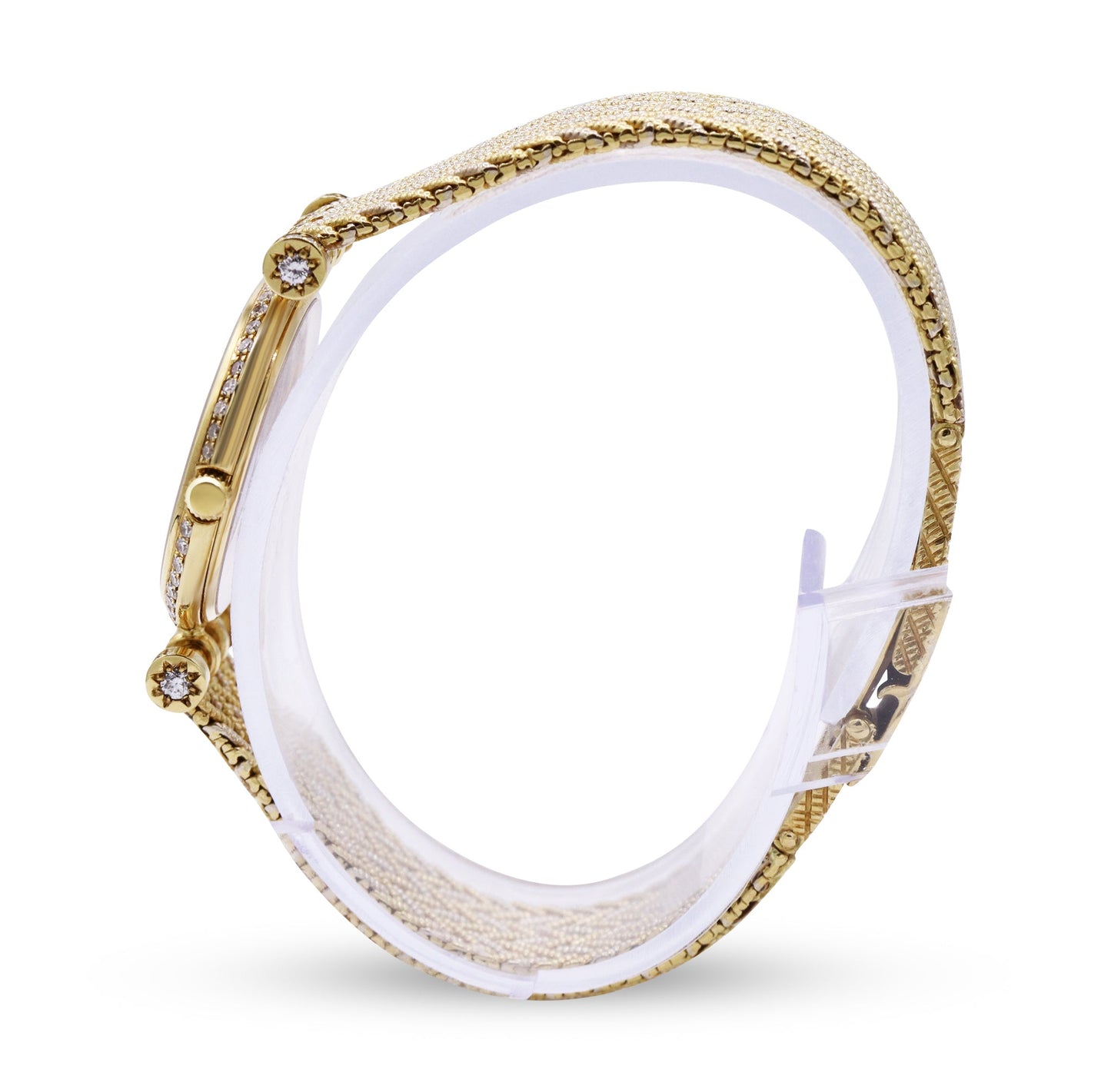 VINCCI LADIES 18K YELLOW GOLD SKELETON DIAL FACTORY DIAMONDS